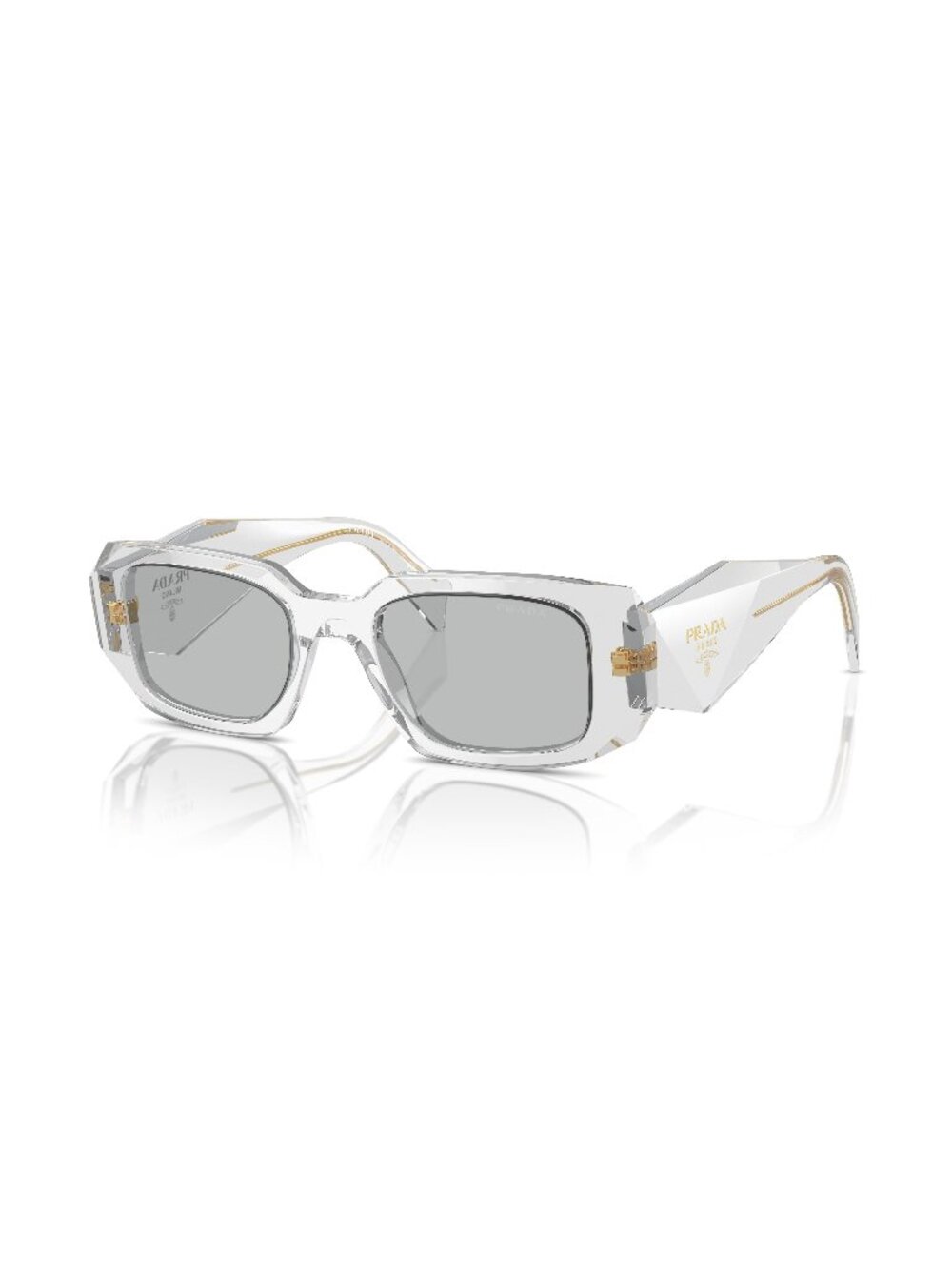 New Prada Women's Sunglasses Grey Square Lens Acetate Frame PR 17WS 12R30B 49